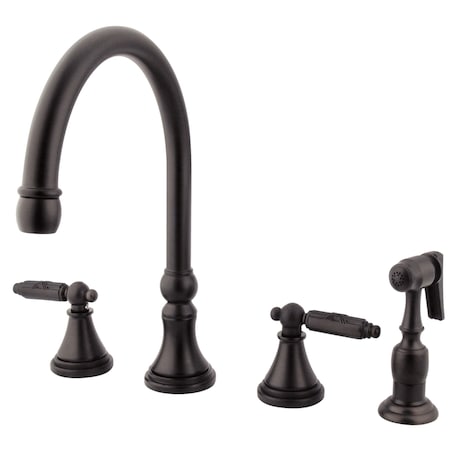 Gourmetier Widespread Kitchen Faucet W/ Sprayer, Oil Rubbed Bronze GS2795GLBS